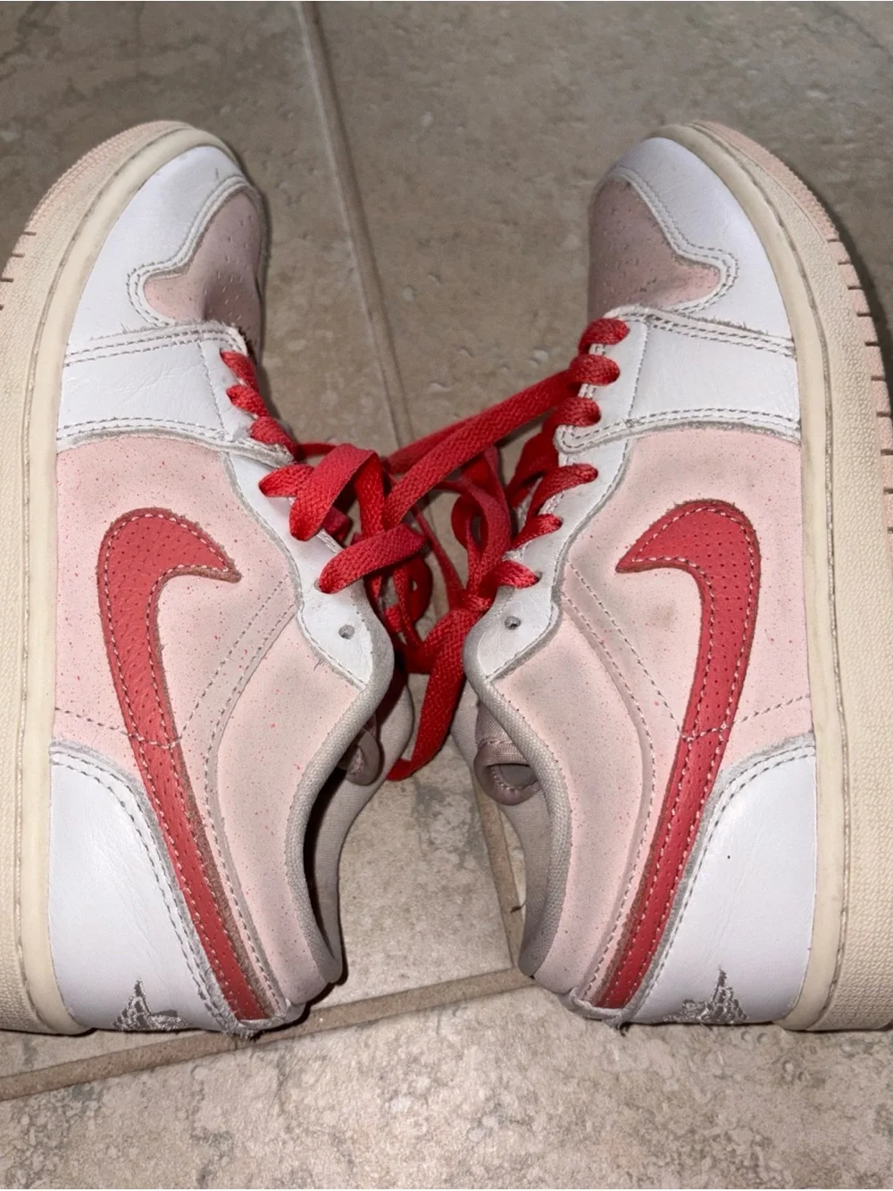 Nike Low Top Sneakers in Pink & Red Accents